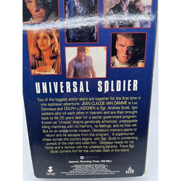 Universal Soldier VHS 1992 Jean-Claude Van Damme Dolph Lundgren Pre Owned - Picture 5 of 6